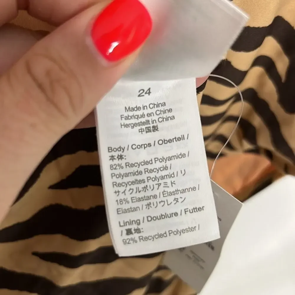 NWT J.Crew Front Twist one-piece in zebra stripe